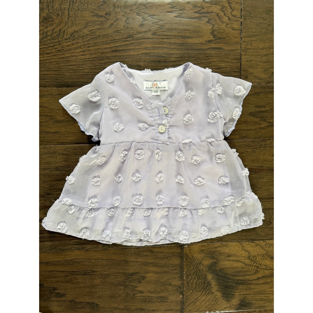Bailey's Blossoms Baby Dress with Textured Polka Dots Size 3-6 months